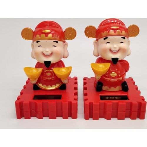 Prettyia Solar Power Dancing Wealth Fortune God Swinging Figure