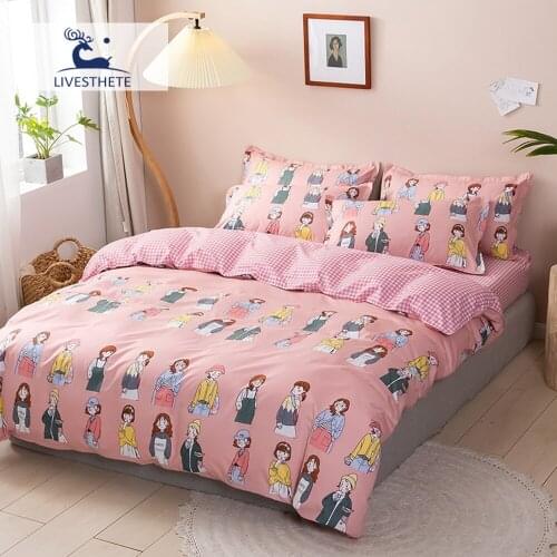 Liv-Esthete Fitted Sheet Duvet Cover Bedding Set Elastic Band Mattress Cover Double Corners Single Twin Double Queen King Size