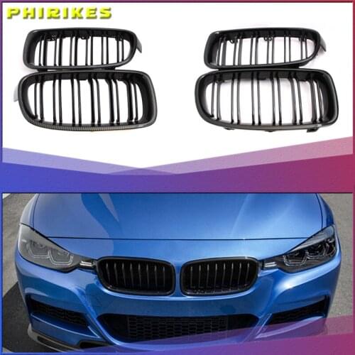 Pair Gloss Matt Carbon Black 3 Color Front Kidney Grille For BMW 3 Series F30 F31 F35 F80 2012 2013 2014 2015-2018 Racing Grills
