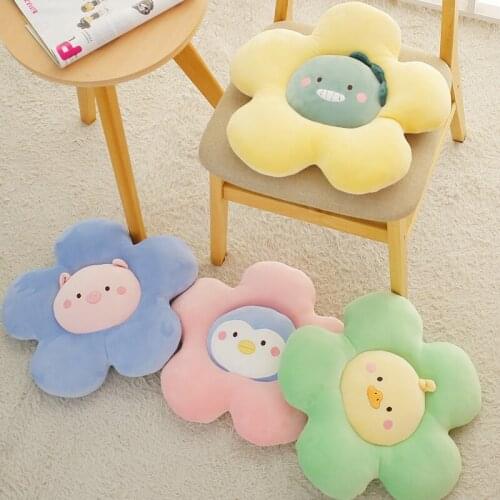 Lovely 42cm Fresh Colorful Flower Plush Pillow Toy Soft Cartoon Plant Stuffed Doll Chair Cushion Sofa Kids Lovers Birthday Gifts