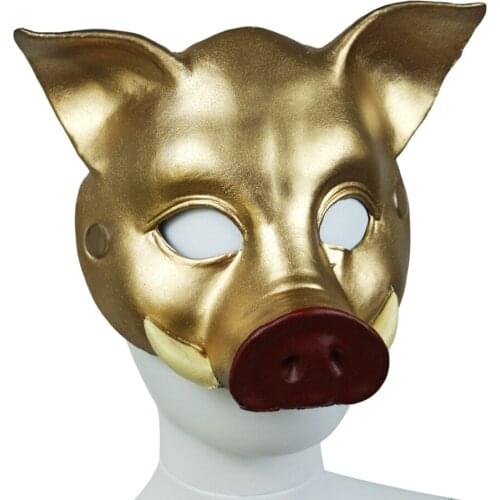 Halloween Funny Carnival Party Animal Realstic Half Face Anime Masquerade Party Carnival Gift Interesting 3d Pig Head Mask