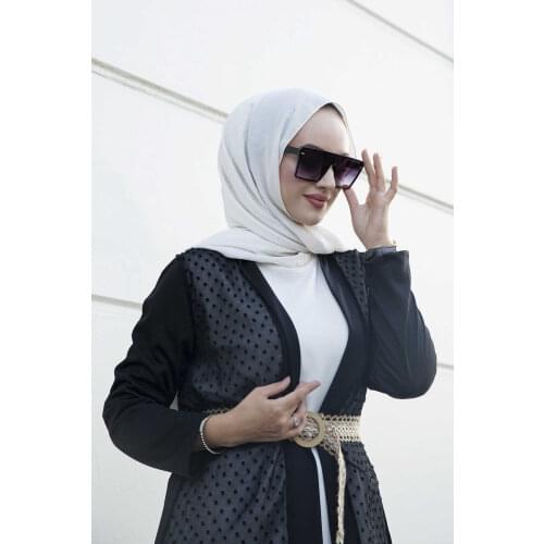 Polka Dot Detailed Tulle Abaya Dress Turkey Muslim Fashion Islam Clothing Dubai Istanbul Istanbulstyles 2021