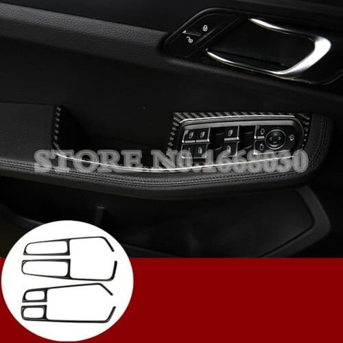 Carbon Fiber Car Door Armrest Window Switch Cover For Porsche Macan 2014-2018 4pcs Car accesories interior Car Trim