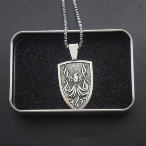 Vintage Phoenix Totem Necklace Nordic Fire Bird Pendant Amulet Souvenir Gift