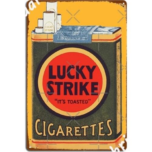 Vintage Lucky Strike Cigarette Packet Metal Sign Personalized Club Wall Plaque Club Bar Tin Sign Poster