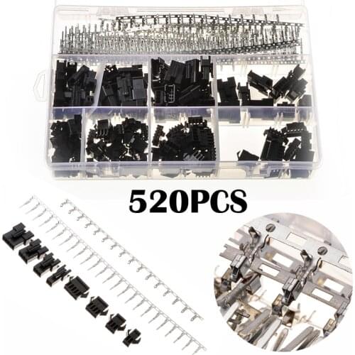 YT 520PCS 2.54mm Black 2/3/4/5 Pin Jumper Wire Dupont Header Housing Connectors Male Female Cable Terminal Plug With Box