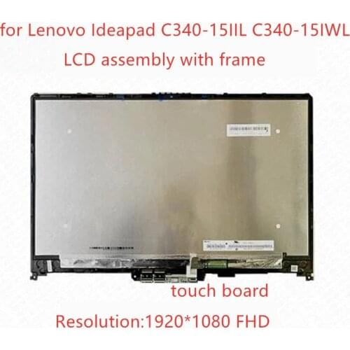 15.6 inch For Lenovo IdeaPad C340-15 C340-15IIL C340-15IWL FHD 1920X1080 LCD Touch Screen Glass Digitizer Assembly with frame