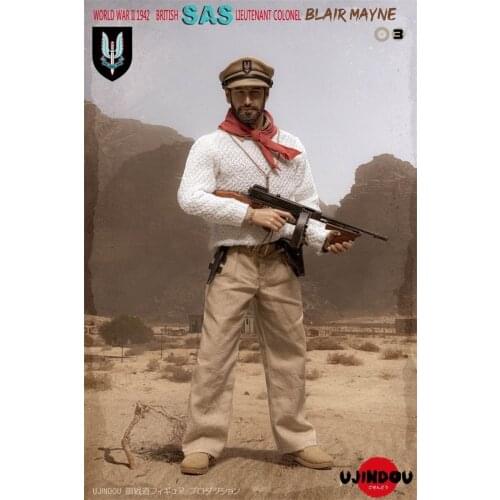1/6th WWII 1942 Model UD9003 British Colonel Mayne Royal Air Service Regiment Thomson Weapon Gun For 12inch Doll Action