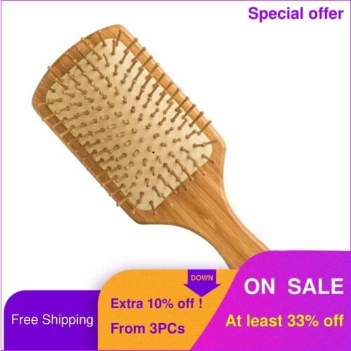 1PC Bamboo Airbag Wood Hair Brush Paddle Cushion Hair Loss Massage Hair brush Comb Scalp Hair Care Healthy Wood Brush For Women