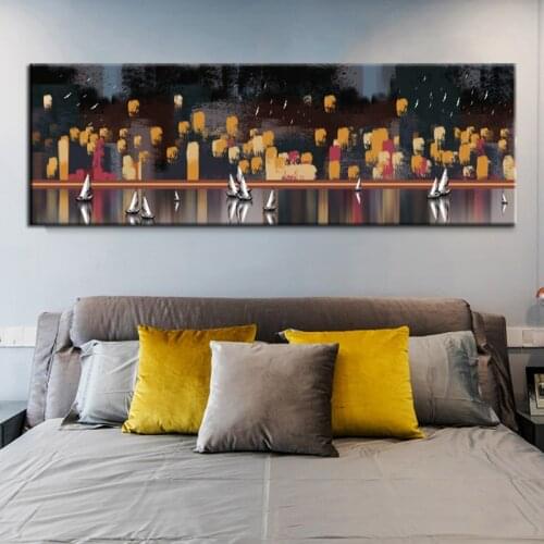 Abstract Oil Painting Printed on Canvas Graffiti Sailboat Modern Poster Big Size Canvas Print for Living Room Home Decoration