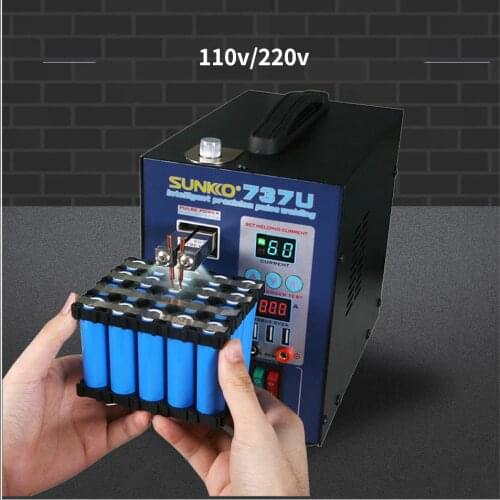 SUNKKO 737U Spot welding Machine 2.8KW Double Pulse Battery Spot Welding Machine USB Charging Test 18650 Battery Spot welder