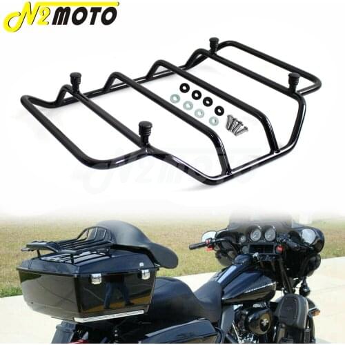 Black Steel Motorcycle Tour Pack Luggage Top Rack Kit for Harley Touring Electra Street Glide Road King Road Glide FLH FLHT FLHR