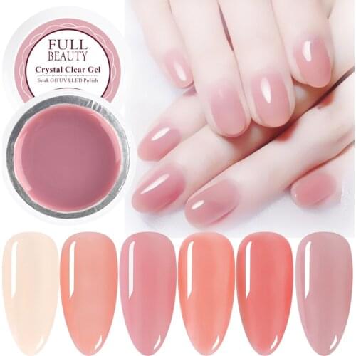 6ml Jelly Pink Nail Polish Varnish 12 Colors Opal Nude Color Matte Translucent With UV LED Gel Nail Art Manicure Lacquer NL1777