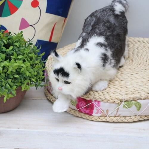 Simulation animal cat toy kitten doll fashion creative gifts home decoration animal static model children cognitive toys 41x14cm