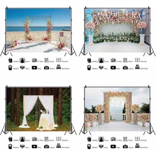 Beautiful Flower Wall Outdoor View Backdrops Artistic Photos Background Decorations for Wedding Party Photography Props