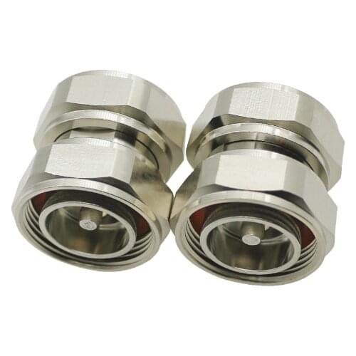 L29 7/16 DIN Male To L29 7/16 DIN Male Plug Connector Socket Straight Brass Coaxial RF Adapters wholesale