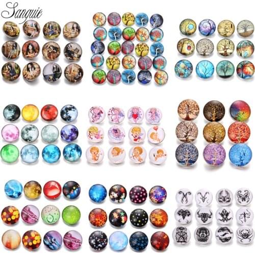 Mix tree of life 18mm glass snap button ginger Fit 925 Bracelet necklace snap jewelry 10pcs/lot