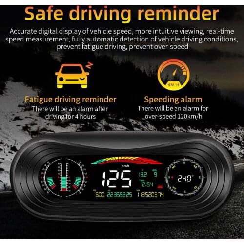 Multi-functional Car Vehicle Smart GPS Horizontal Speedometer Slope Meter