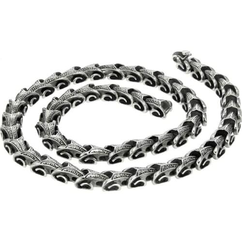 Punk titanium steel bracelet necklace suits Mens retro bracelet necklace set stainless steel
