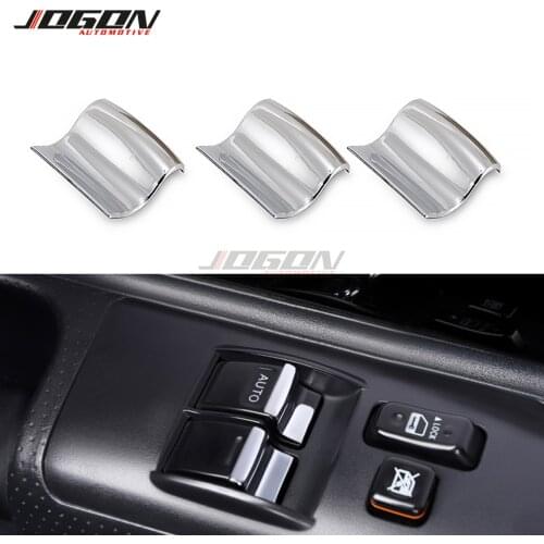 3pcs Car Door Window Glass Lift Button Cover Trim Stickers For Toyota FJ Cruiser 2007-2020 Car Accessories