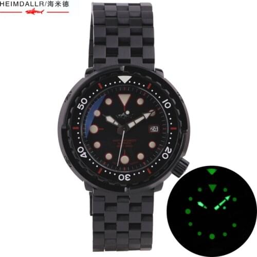Heimdallr Tuna Dive Watch Special Design NH35 Mechanical Wristwatch Red Dial NH35 Automatic Self Wind 20bar Water Resistant