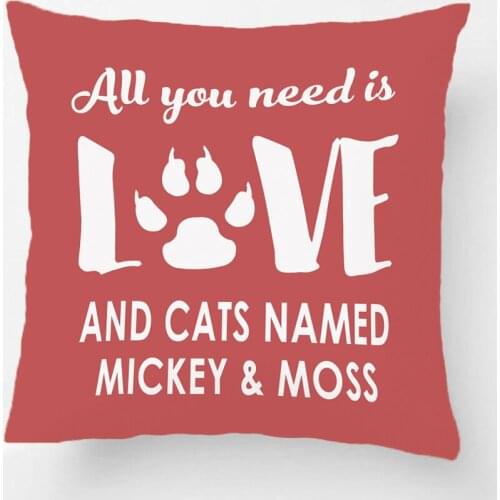 Customize Gift For Your Cats Throw Pillow Case All You Need Is Love Decorative Pillowcases Can Choose Color By LVSURE