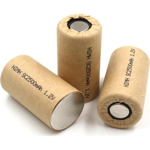 Ni-Mh SC2500mAh 10pcs NIMH SC2.5Ah Power Cell,rechargeable battery cell,power tool battery cell discharge rate 10C-15C