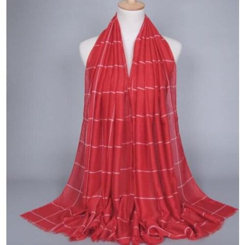 New Women Modal Cotton Wrinkle Design Scarves Muslim Ethnic Abaya Islamic Muslim Middle East Plaid Hijab Wrap Scarf Headwear