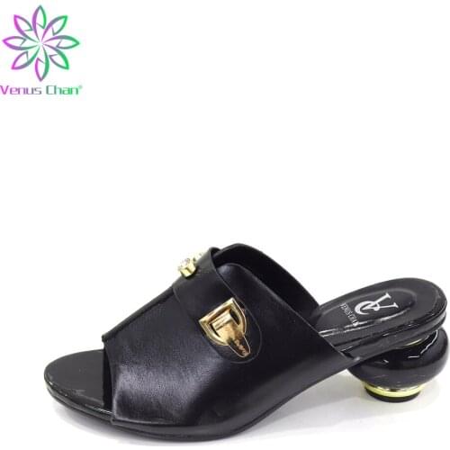 New Arrival black Wedding Shoes for Women High Quality African Party Shoes Decorated with Flower Nigerian Wedding Pumps
