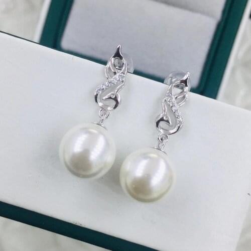 NEW 925 Sterling Silver Earrings Findings Settings Base Mountings Parts for Coral Pearls Agate Crystal Stones Jade 5pairs/lot