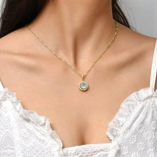 Necklaces Specially Designed for Women Handmade Necklaces Gold Necklace Inlaid Green Zirconia Gifts for Friends Banquet Dance