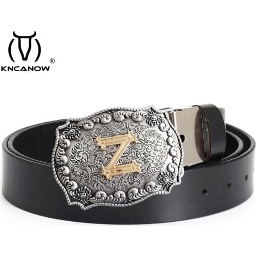 100% Real Genuine Leather 3.8cm Wide Cowhide Belt Z Punk Rock Buckle Strap Designer Belts Men High Quality Cinto Masculino Couro