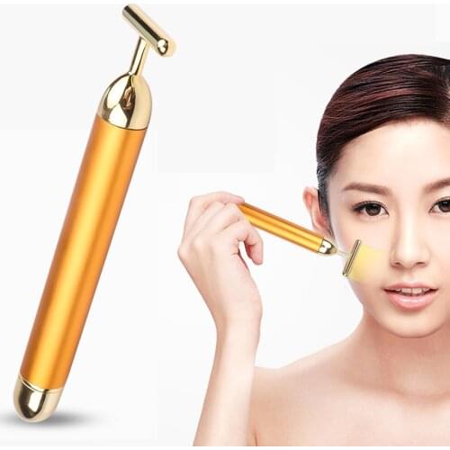 Slimming Face Roller 24k Gold Beauty Bar Facial Skin Tightening Wrinkle Bar Face Lifting Anti Aging Tighten Skin Care Tool