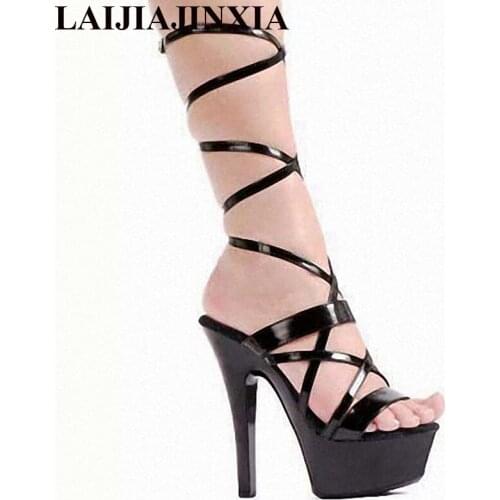 New Sandals Summer Women Shoes Sexy 17cm High With Fine Open Toe Transparent Waterproof Sandals Dance Shoes