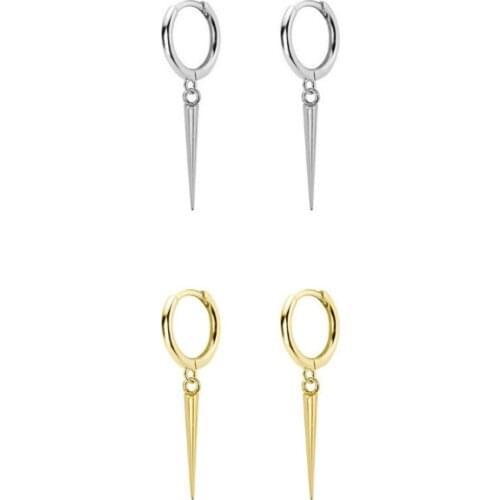 Silver Gold Color Hoop Earring Trendy Punk Hip hop Rivet Earrings for Women Gothic Party Jewelry Pendientes Orecchini Wholesale