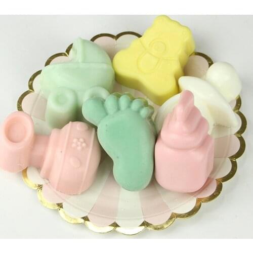 Cute Feet Pacifier Baby Carriage Shape Soap Silicone Mold for DIY Chocolate Candy Handmade Ornaments Plaster Candle Fondant Mold