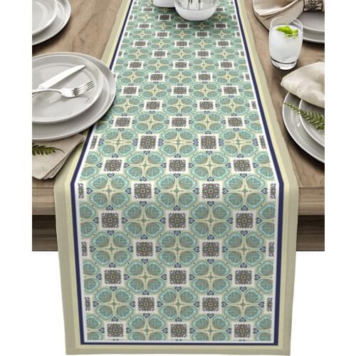 Boho Style Mandala Pattern Retro Home Coffee Table TV Counter Luxury Tablecloth Dinner Country Wedding Decoration Tablecloth
