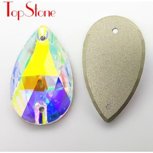 K9 Crystal Drop Sew On Rhinestone Flatback 7x12 11x18 13x22 17x28 mm Teardrop Sew-on Stone for Dress Clothing Making