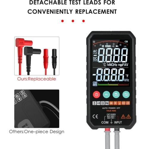 Super Slim Palm Size 3.3-inch LCD Digital Multimeter 6000 Counts True RMS Universal Meter High Accuracy Smart Measure AC/DC