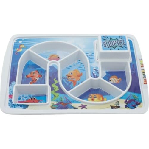 Kid Mama Breakfast Plate Aquarium Themed Fun Plate 23x30.5x3cm