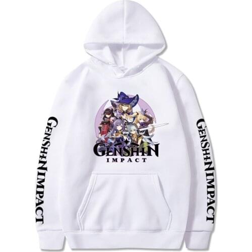 Genshin Impact Print Aesthetic Anime Winter Clothes Oversized Hoodie Sweatshirt Anime Cosplay Long Sleeve Fashion Streetwear
