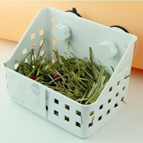 X7AB Rabbit Hay Feeder Hay Manger Small Animal Food Feeder Hay Rack Grass Basket Food Bin Bowl Sucker Fixed