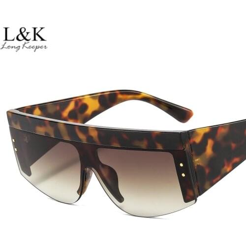 LongKeeper Oversized Sunglasses Women 2020 Luxury Brand Semi-Rimless Sun Glasses For Ladies Big Frame Eyewear UV400 oculos