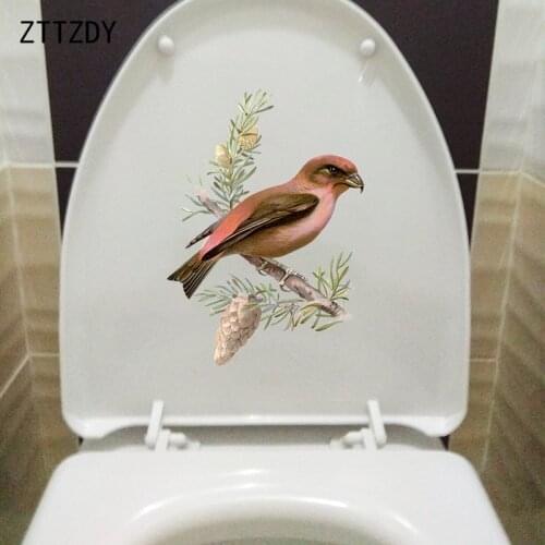 ZTTZDY 17×23.8CM Vivid Bird Art Home Living Room Wall Stickers Mural Personality Toilet Decals T2-1456