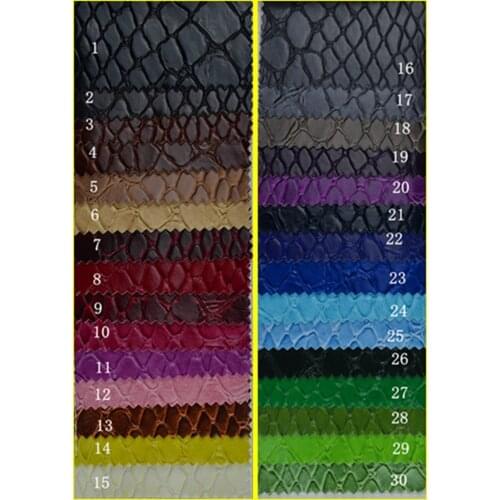 1.0mm Simulation leather serpentine half PU / PVC leather fabric / scratch resistant coating rolling artificial leather