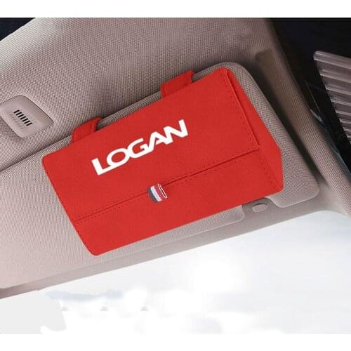 1pc For Renault Logan Flocking Auto Glasses Box Storage Holder Car Sunglasses Case Holder Organizer Interior Accessories