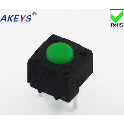 10PCS TS-E012 6*6*5.7 Tact Switch DIP 2 Pin Pressure Control Switch MINI Touch Switch Green Button