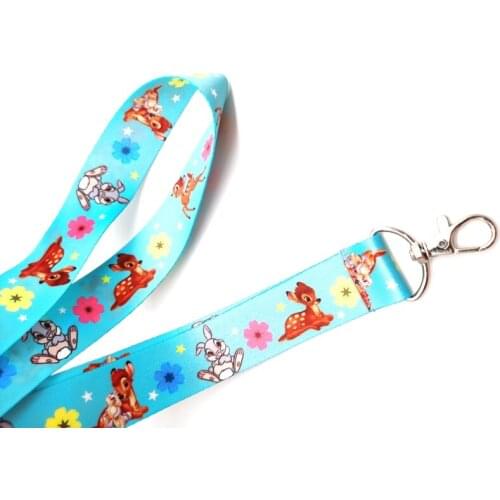 10 pcs cartoon Fawn lanyard Neck Strap Lanyards Card Holders Bank Neck Strap Card Bus ID Holders Rope Key