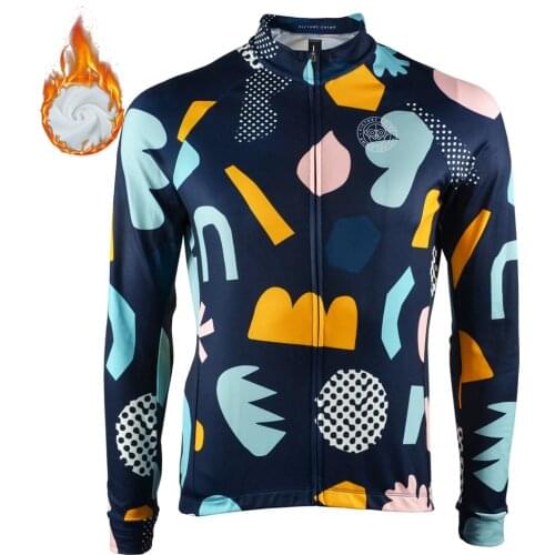 2021Team Victory chim Art style cycling jersey men Long sleeve bicycle wear Winter bike racing wear add thermel fleece
