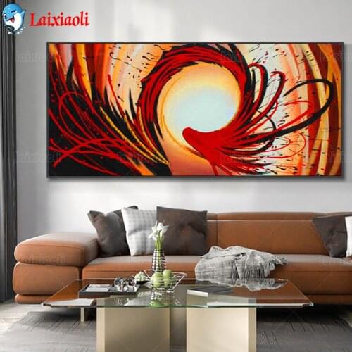 5D Diamond Painting abstract red painting Picture Of Rhinestone DIY Diamond Embroidery Mosaic Full Square round Drill Home Decor